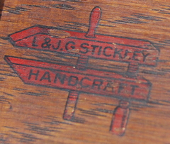 L & J G Stickley "Handcraft" red decal signature, 1907-1912,